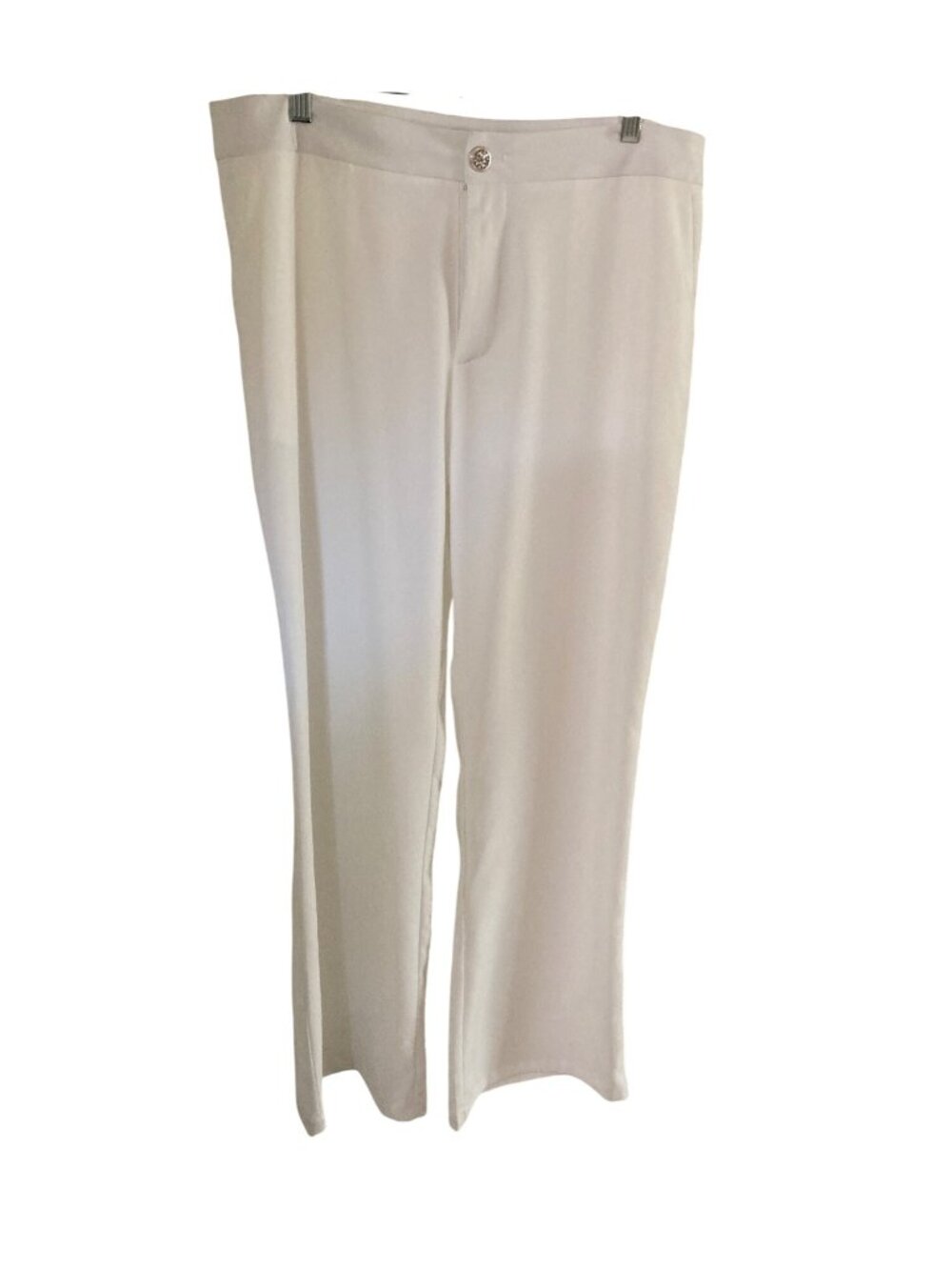 N BY NANCY YANG White Sparkle Button Pockets Dress Pants XL NWT